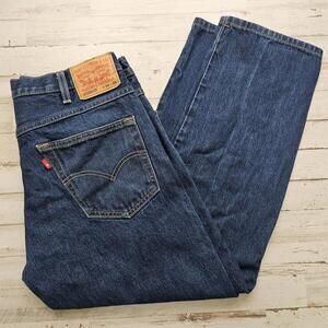 Levi's Western Fit Jeans 34x29 Dark Wash Broken In Cowboy Rodeo